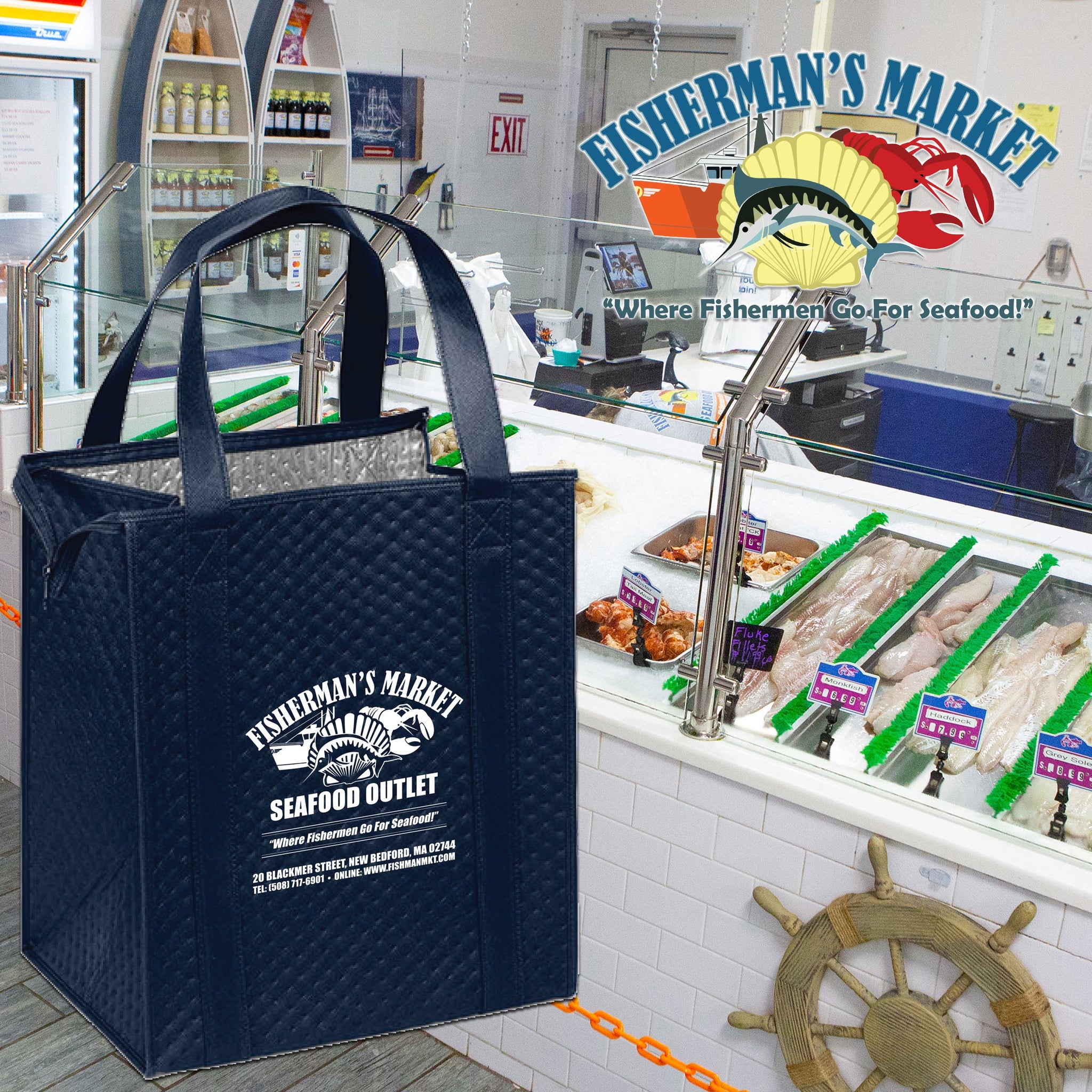 Fisherman's Market Insulated Tote Bag – Fisherman's Market Seafood Outlet