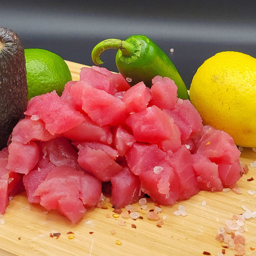 Frozen Sashimi-Grade Tuna Cubes Fisherman's Market Seafood Outlet